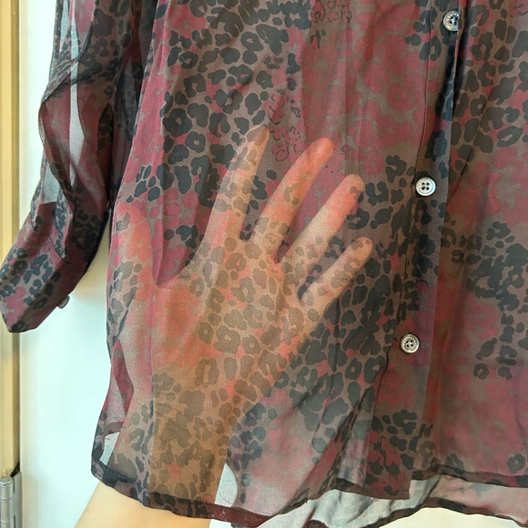 NWOT Equipment Silk Shirt in true black multi button down shirt size large - Picture 4 of 4